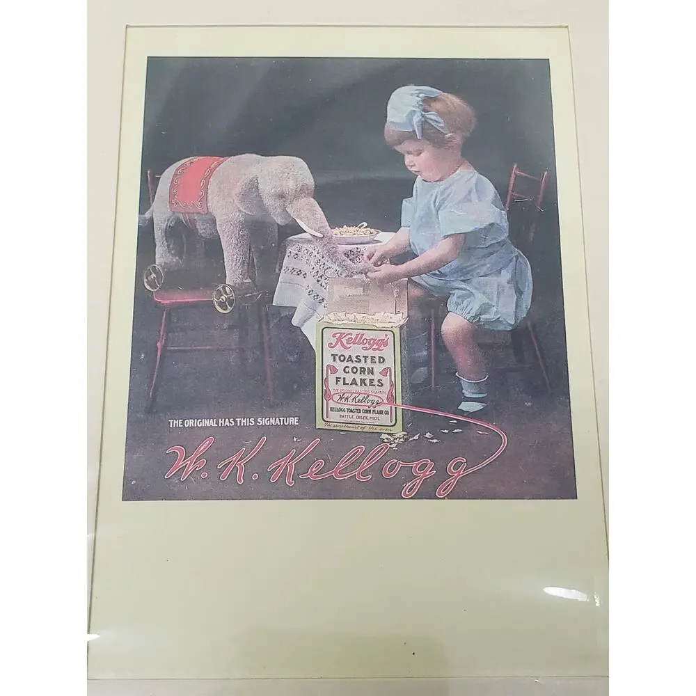 Vintage Kellogg Toasted Corn Flakes Girl Feeding Elephant Portal 1986 Rare Card